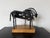 Vintage Brutalist Abstract Mare & Foal Metal Sculpture on Burl Wood Base For Sale In Miami - Image 6 of 16