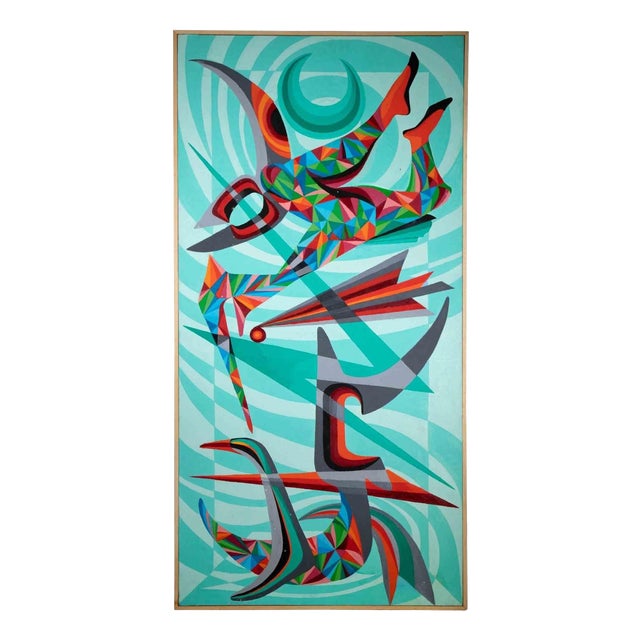 Leo Guida, Abstract Composition, Mixed Media, 1970s For Sale