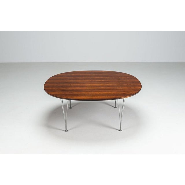 Fritz Hansen Superellipse Coffee Table by Piet Hein & Bruno Mathsson for Fritz Hansen, Denmark, 1968 For Sale - Image 4 of 15