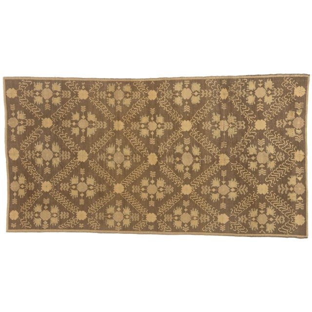 Vintage Turkish Oushak Rug, 04'11 X 09'04 For Sale - Image 11 of 11