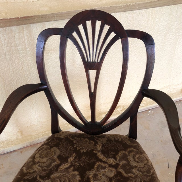 Hepplewhite Late 18th Century Georgian Heart Back Arm Chair For Sale - Image 3 of 9