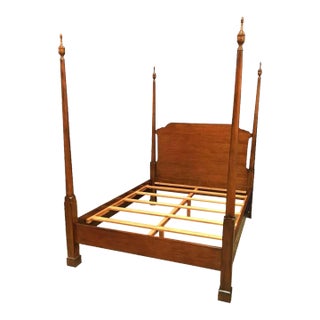 Leighton Hall Queen Size Mahogany Pencil Post Bed - Showroom Sample For Sale