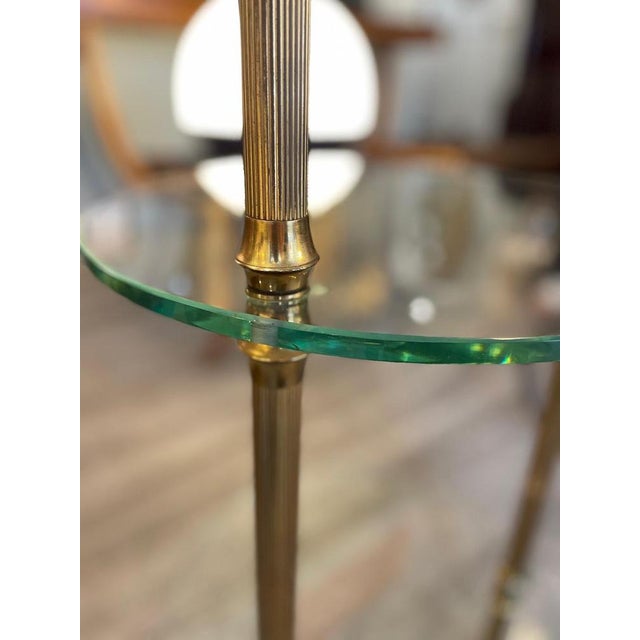 Metal Glass and Brass Side Table, 1950s For Sale - Image 7 of 13