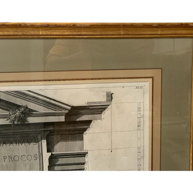 Beige Giovanni Battista Piranesi "Le Antichità Romane Vol. IV Pl. Xlii" Engraving 1756-1757 Provenance Custom Framed by J. Pocker & Son, Nyc For Sale - Image 8 of 11