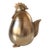 Vintage Polished Brass Egg-Shaped Container With a Rooster Head Lid For Sale