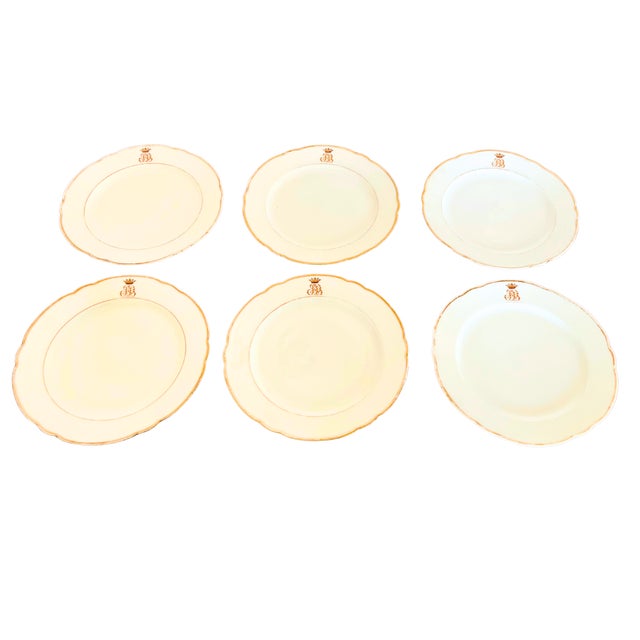 Antique Limoges Porcelain Dinner Plates, 1900, Set of 6 For Sale - Image 3 of 6