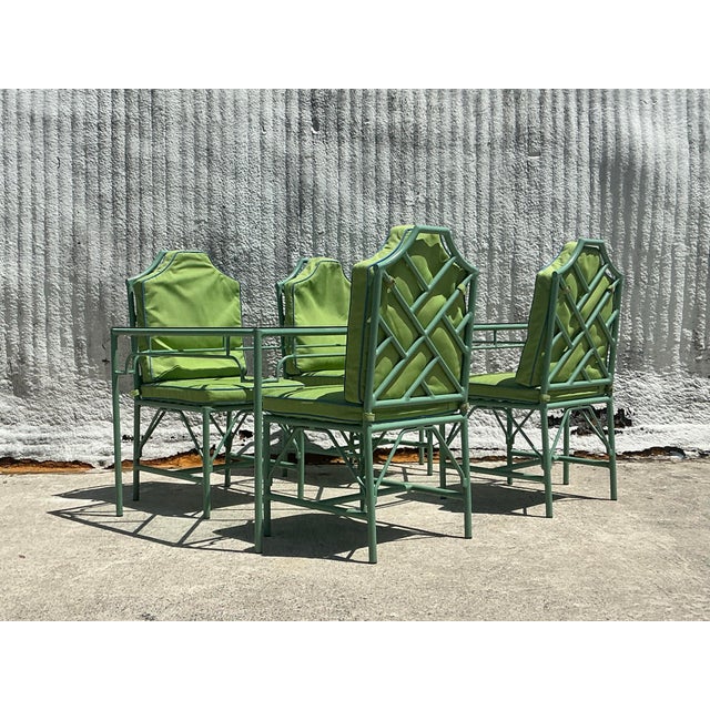 Vintage Coastal O’Brien Iron Works Dining Table & 4 Chairs For Sale In West Palm - Image 6 of 12