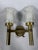 Jean perzel (1892 - 1986) pair of two-light wall sconces in gilt brass and crackled blown glass model 160 l modernist...