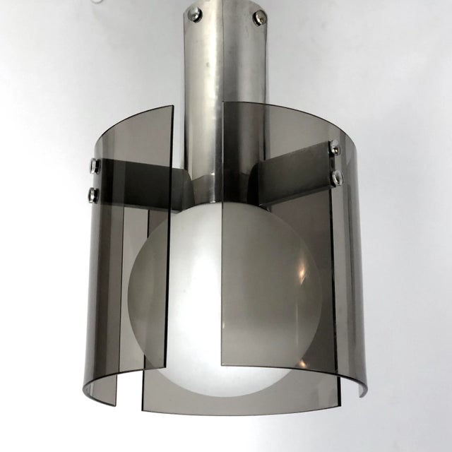 Italian Glass and Chrome Chandelier from Veca For Sale - Image 15 of 16