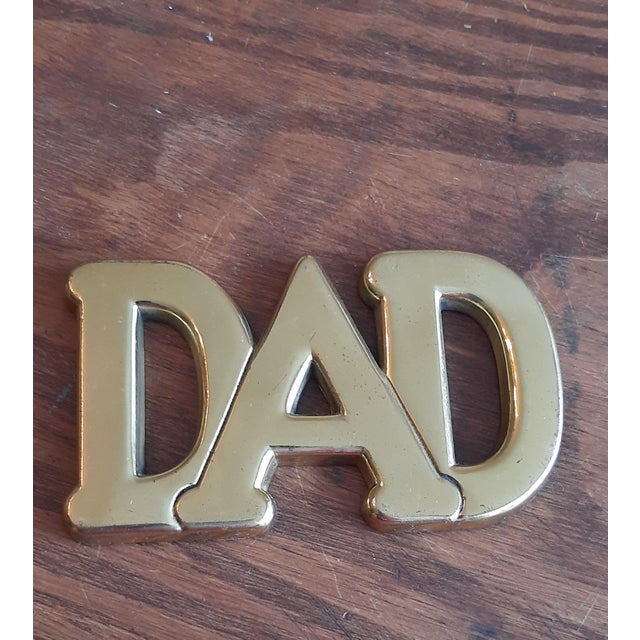 Brass Dad Father Paperweight For Sale - Image 4 of 4