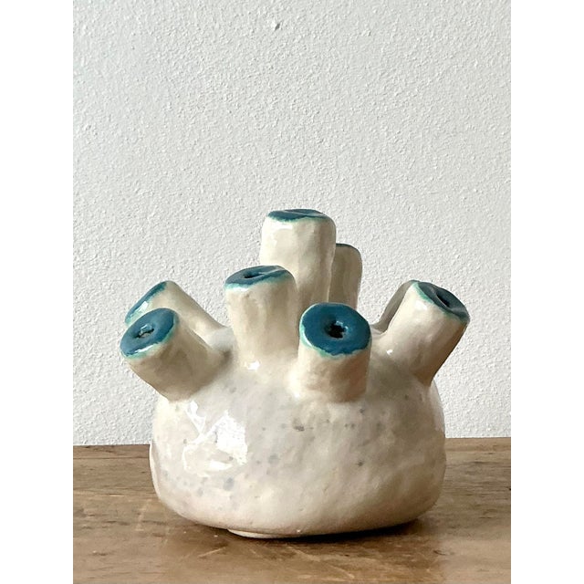 Vintage Boho Original Studio Pottery Biomorphic Vase For Sale - Image 4 of 8