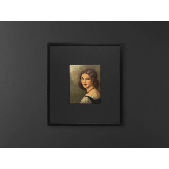 Portrait of a Woman, 1920s, Oil on Plate, Framed For Sale - Image 12 of 12