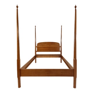 1960s Vintage Cherry Wood Pencil Post Bed For Sale