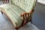 Danish 1940's Loveseat With Open Wooden Armrest and Green Striped Wool For Sale In New York - Image 6 of 10