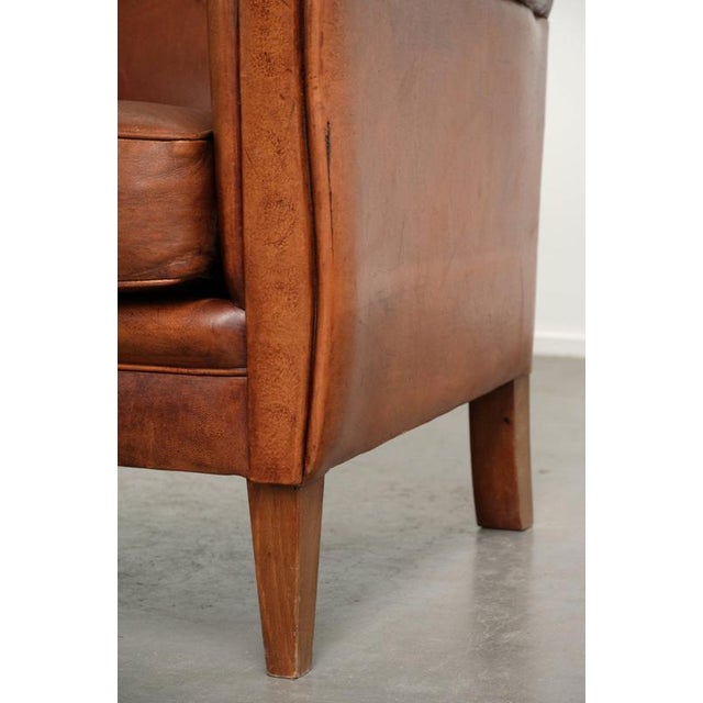 Vintage Sheepskin Armchair in Cognac For Sale - Image 13 of 14