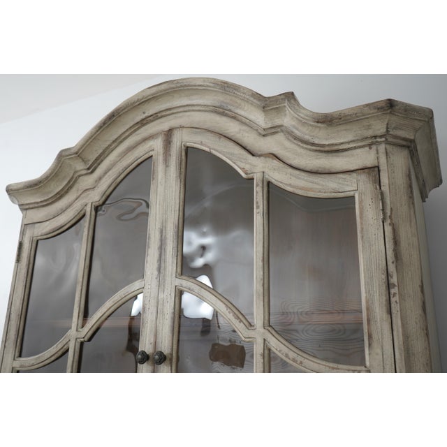 White Hooker Gustavian Bubble Glass China Cabinet For Sale - Image 8 of 18