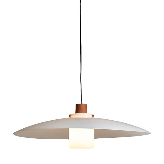 1534 Natural Pendant attributed to Luxus in Teak & Acrylic Glass, 1960s For Sale