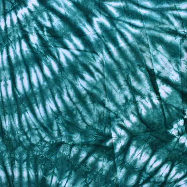 Early 20th Century Early 20th Century Yoruba Tie Dyed Textile Teal 63x49 inch For Sale - Image 5 of 7