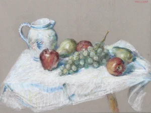 Thomas Strickland Still Life With Fruit & Pitcher
