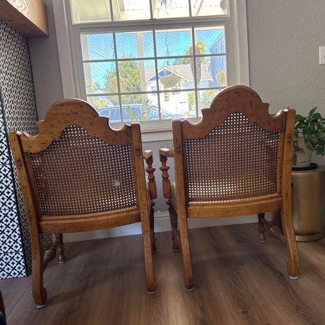 French Provincial Vintage Drexel French Provincial Dining Armchairs, A Pair For Sale - Image 3 of 12