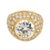 Contemporary Vintage Gia 3.17 Carat Diamond 18k Yellow Gold Bombé Ring, Size 3 For Sale - Image 3 of 8