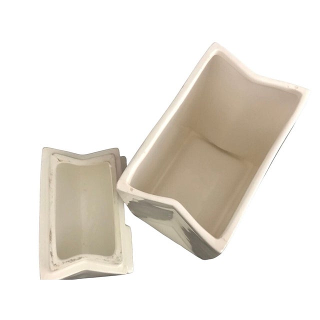 Large Vintage Mrs. Fields Ceramic Cookie Jar – Paper Bag Shape, Red Polka Dots, Retro Kitchen Decor For Sale - Image 9 of 10