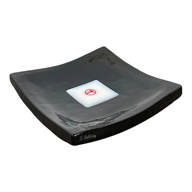 Vintage Kosta Boda Bertil Vallien Art Glass Dish For Sale