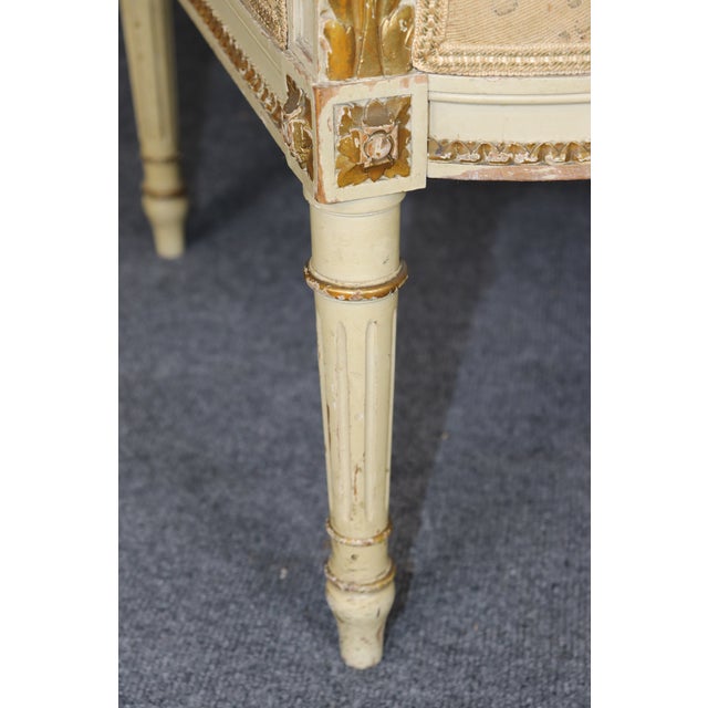 1910s Pair French Louis XVI Style Parcel Gilt Armchairs For Sale - Image 5 of 11
