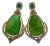 Bochic “Capri” Vintage Emerald, Tourmaline & Diamond Earrings Set In 18K Gold & Silver For Sale