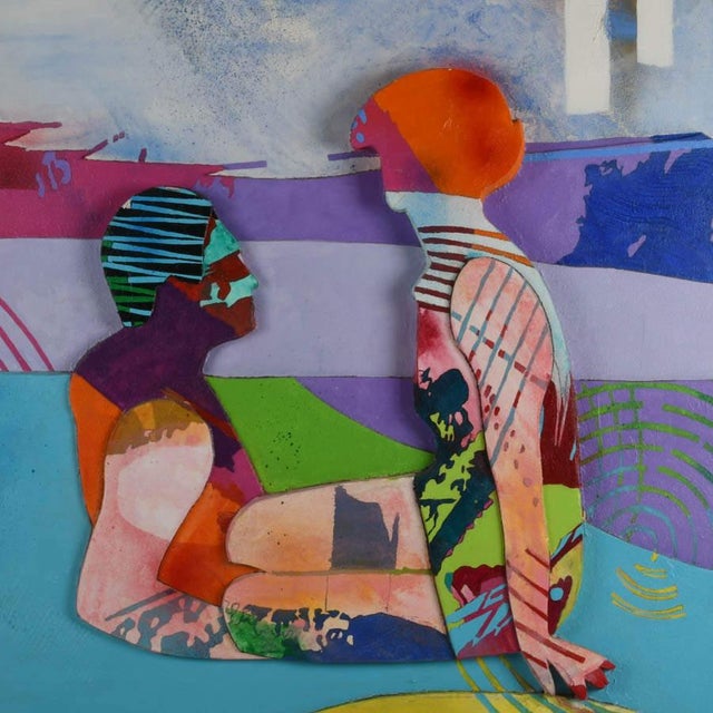 Make a bold contemporary statement with this 1994 three-dimensional mixed media wall sculpture by American artist Gregory...