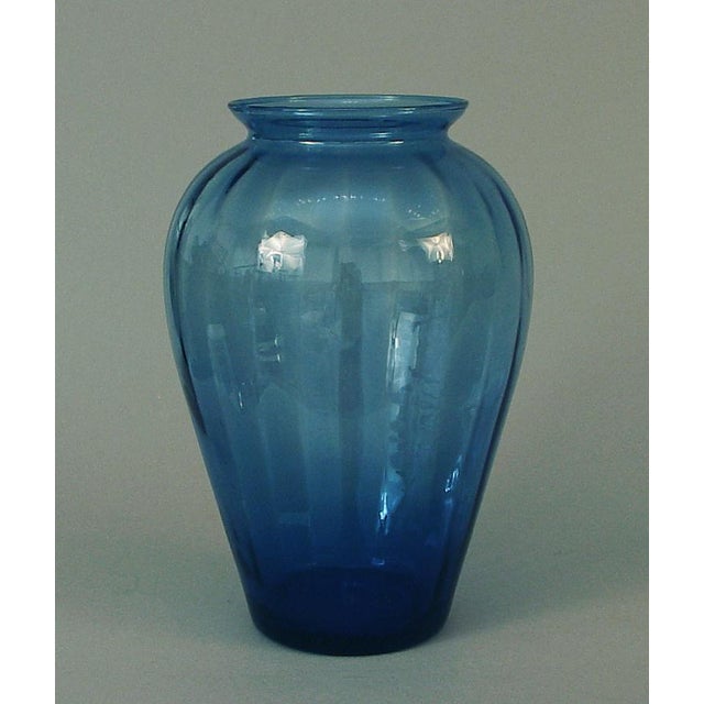 >Antique Ribbed Light Blue Glass Vase Chairish
