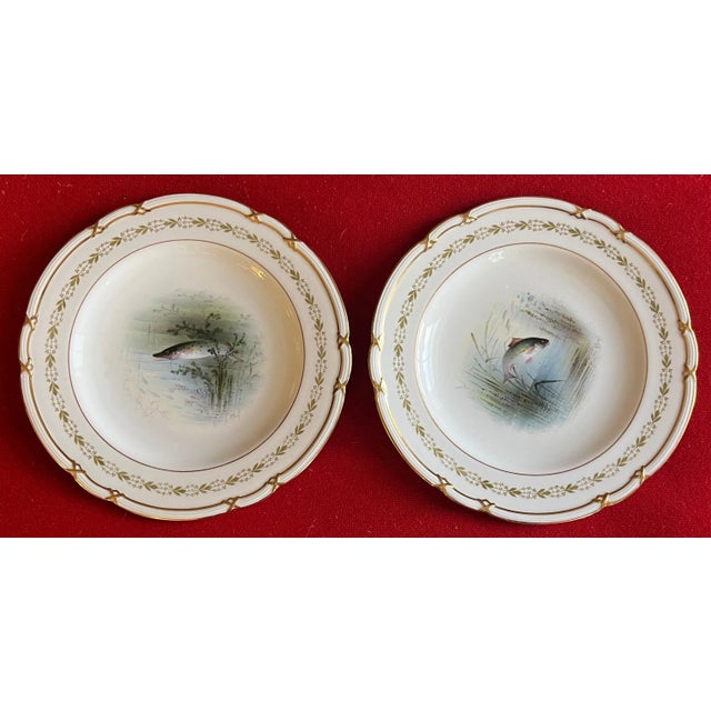 Pair Antique Copeland Spode Porcelain Fish Plates for Tiffany & Co. For Sale - Image 9 of 9