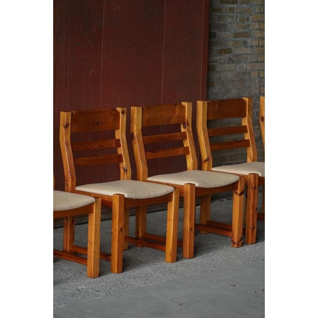 Danish Modern Brutalist Chairs in Pine by Hans Jørgen Frydendal, 1970s, Set of 6 For Sale - Image 12 of 18