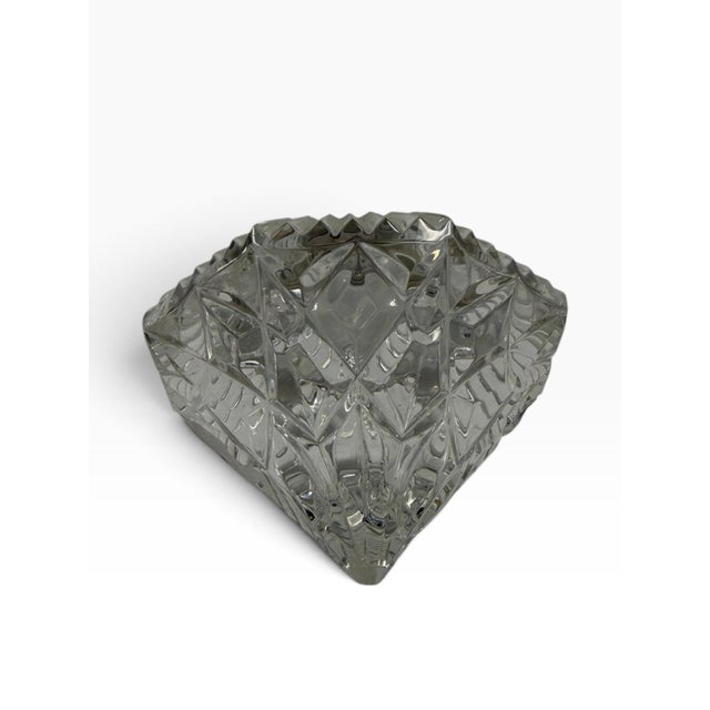 Traditional Vintage Waterford Crystal "Lismore Diamond" Octagonal Desk Clock & Paperweight For Sale - Image 3 of 6