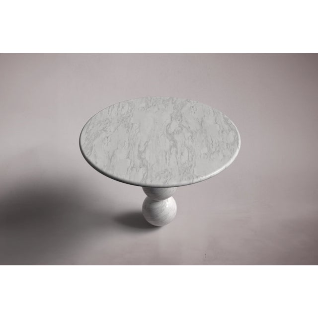 Cess Italian Carrara Marble Round Dining Table 40" For Sale - Image 4 of 5