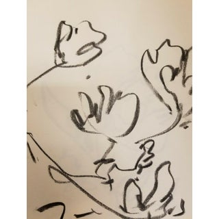Contemporary Minimalist Floral Still Life Charcoal Drawing by Jose Trujillo For Sale