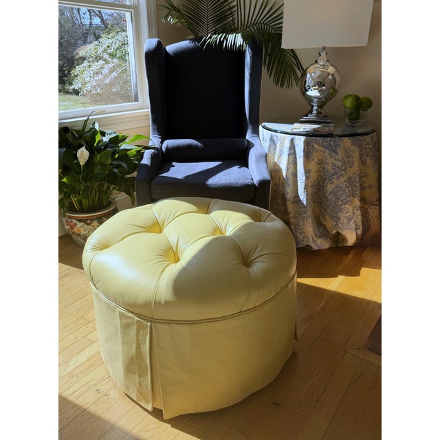 Restoration Hardware Wingback Chair in Navy Blue For Sale - Image 11 of 18