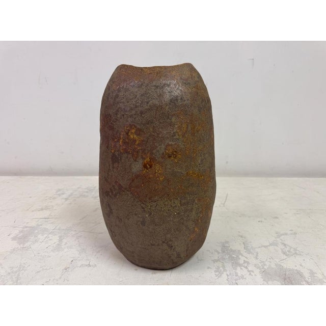Brown Large Brutalist Belgian Stoneware Vase For Sale - Image 8 of 13