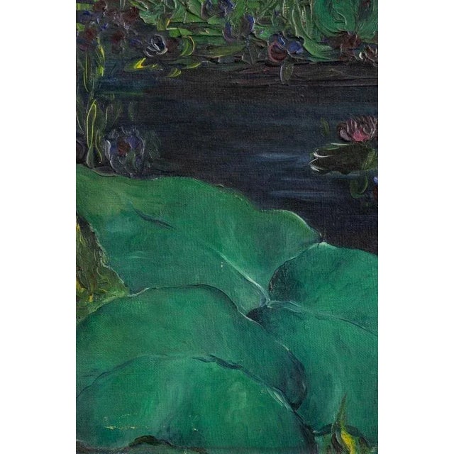 Marcel Pottier, Waterlilies, Oil Painting on Canvas, Early 20th Century For Sale - Image 3 of 9