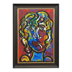 "My Friend Andy Warhol" Titled Peter Keil Original Painting Framed
