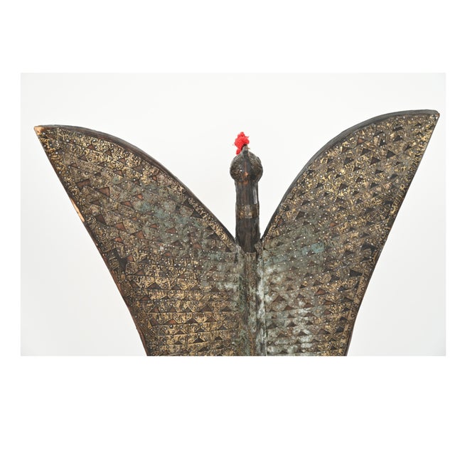 Vintage Carved Wooden West African Senufo Hornbill Bird Sculpture For Sale - Image 12 of 17