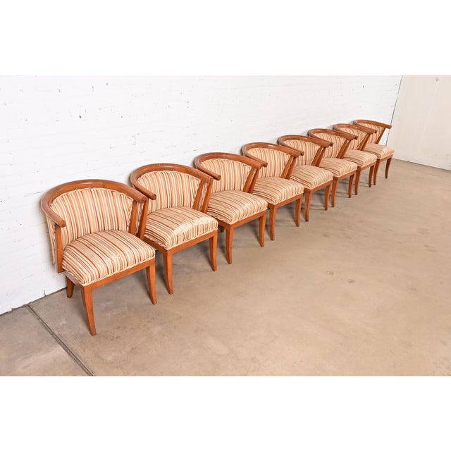 Romweber Harold Schwartz for Romweber Mid-Century Modern Sculpted Oak Dining Armchairs, Set of Eight For Sale - Image 4 of 12