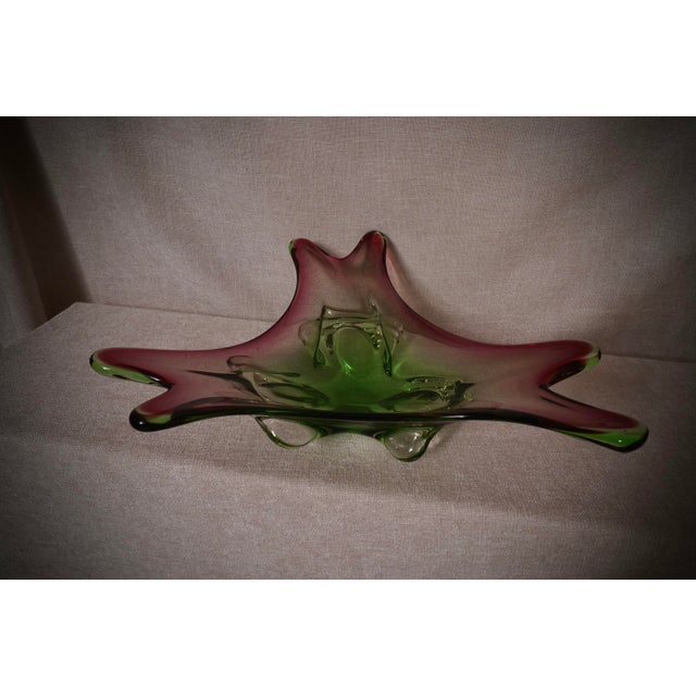 Glass Mid-Century Modern Murano Glass Cachepot in Green and Pink, Italy, 1990s For Sale - Image 7 of 11