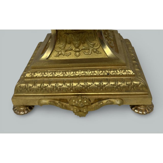 Bronze Antique French Ormolu Gilt Bronze Dore Mantle Clock Retailed by j.n. Masters For Sale - Image 8 of 8