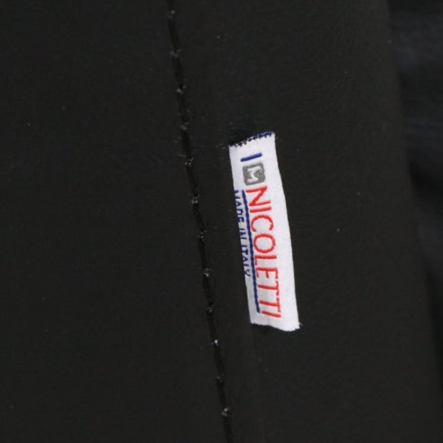 Black Nicoletti Modern Black Leather Sofa For Sale - Image 8 of 8