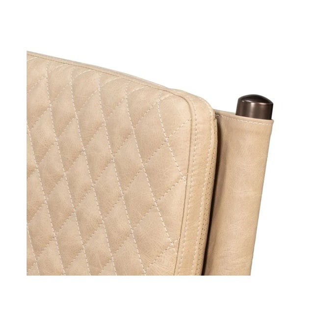 Mid-Century Modern Leather Armchair - Cappuccino Cream For Sale - Image 9 of 12
