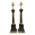 Vintage Mid Century Portora Black Marble and Brass Table Lamps, a Pair For Sale