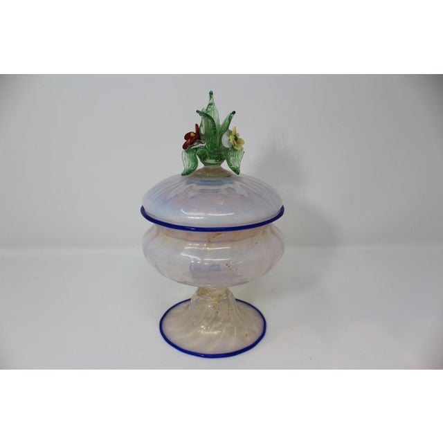 1940s Vintage 1940s Murano Glass Compote For Sale - Image 5 of 5