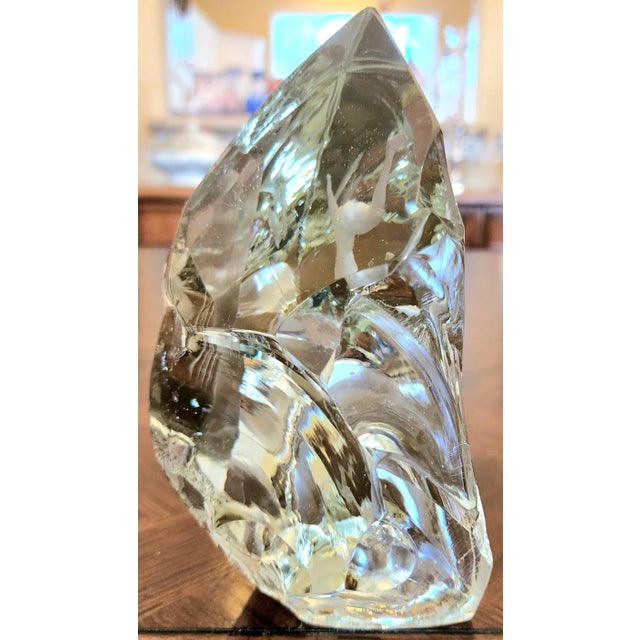 Transparent Beautiful Contemporary Swedish Intaglio Sculpted Ultra Fine Crystal For Sale - Image 8 of 13