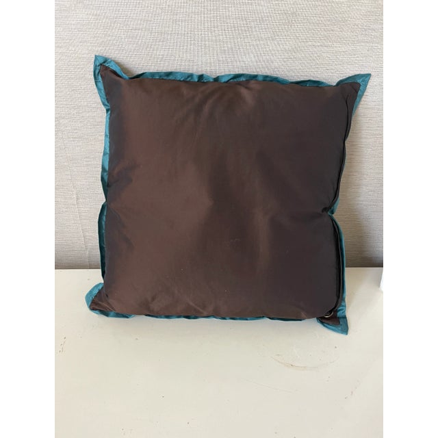 Boho Vintage Embroidered Floral Pillow With Feathers For Sale In Miami - Image 6 of 7